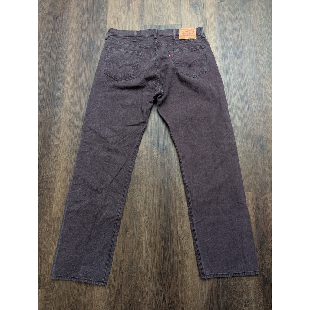 501 Jeans Mens 38x34 Purple Cone Denim White Oak Dark Wash Button Fly Denim - Picture 5 of 10